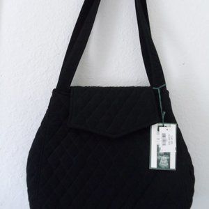 NWT VERA BRADLEY Black quilted microfiber shoulder bag. All occasion appropriate